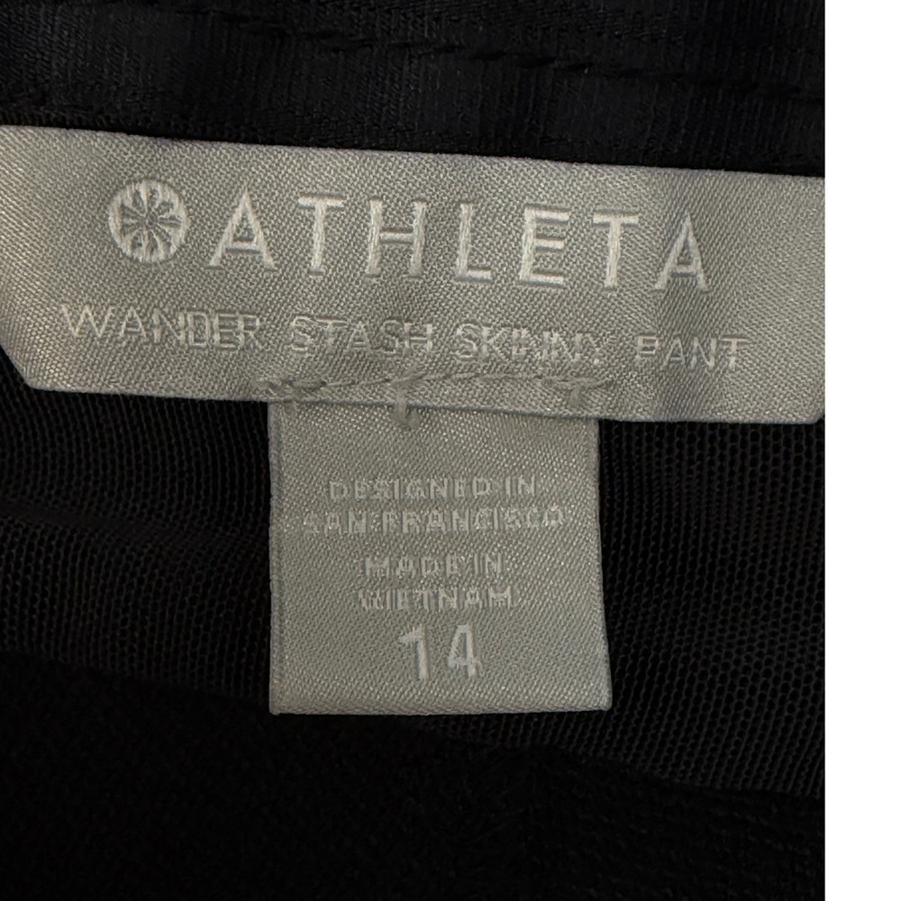 Athleta Wander Stash Skinny Pant Women 14 Black Stretch Hiking Commuter Trousers - Picture 3 of 11